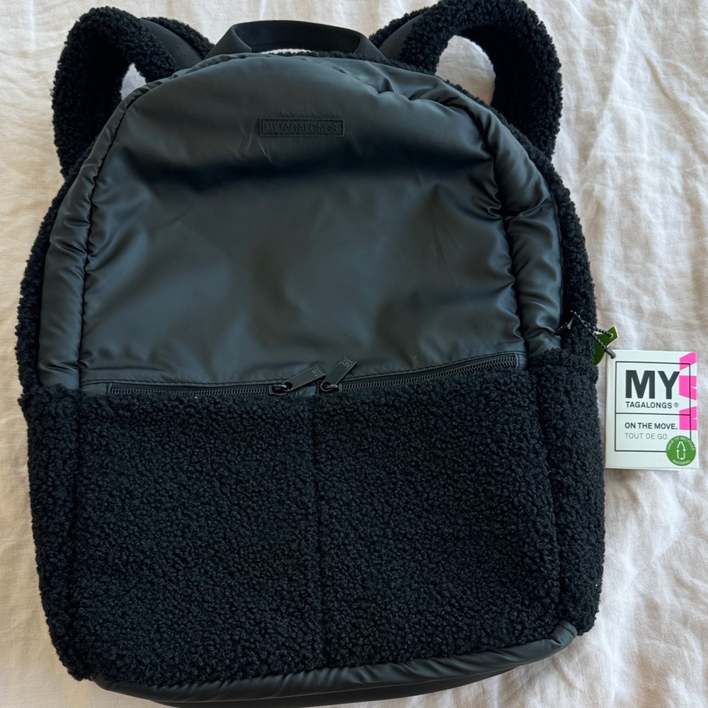 MY TAGALONGS Black Sherpa Backpack